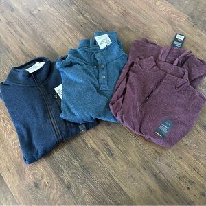 Men’s Lot of Pullover Zip Sweaters (5) // Marc Anthony, Chaps, Sonoma NWT